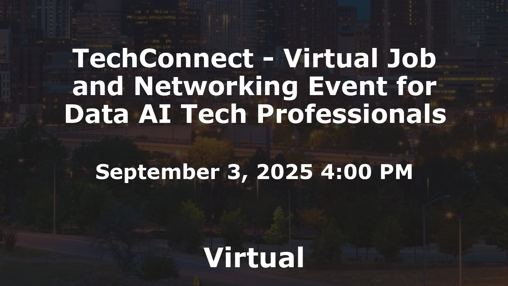 TechConnect - Virtual Job and Networking Event for Data AI Tech Professionals event image